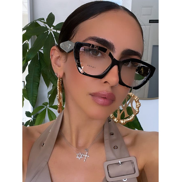 NEW Prada PR09YV Black Crystal Havana Eyeglasses Frames - Picture 1 of 8